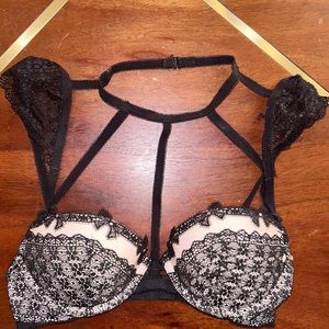 Victorias Secret Strappy Demi Bra w/ Choker and Lace Cap Sleeves